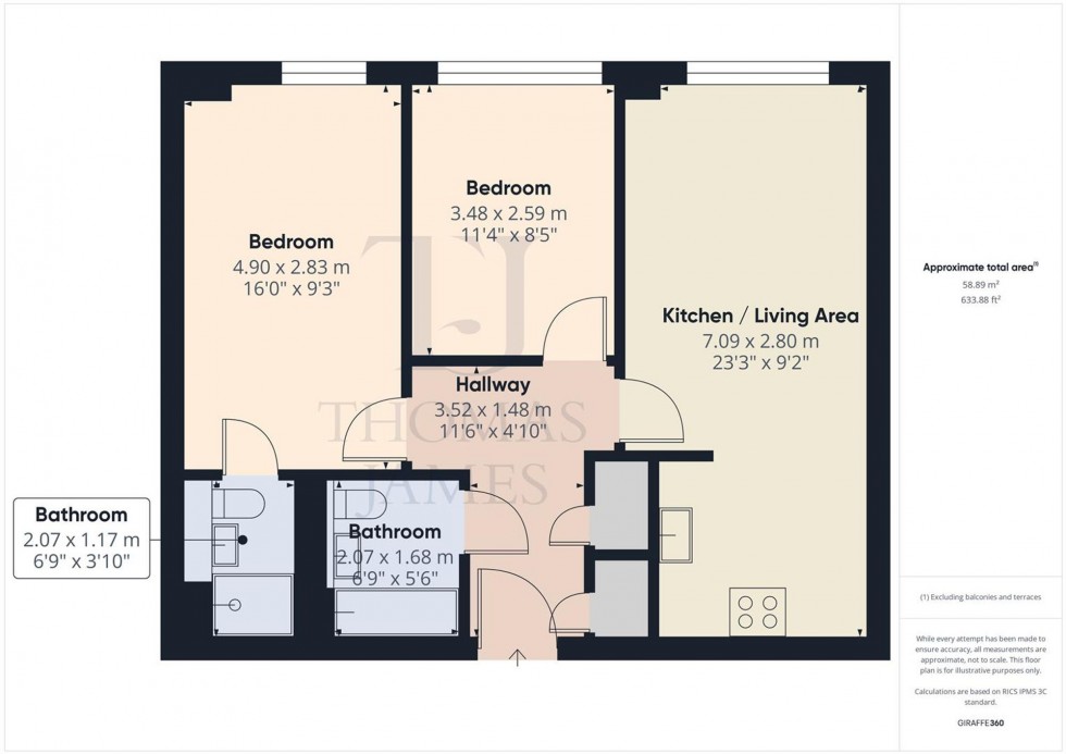 Floorplan for Queens Road, Nottingham, NG2