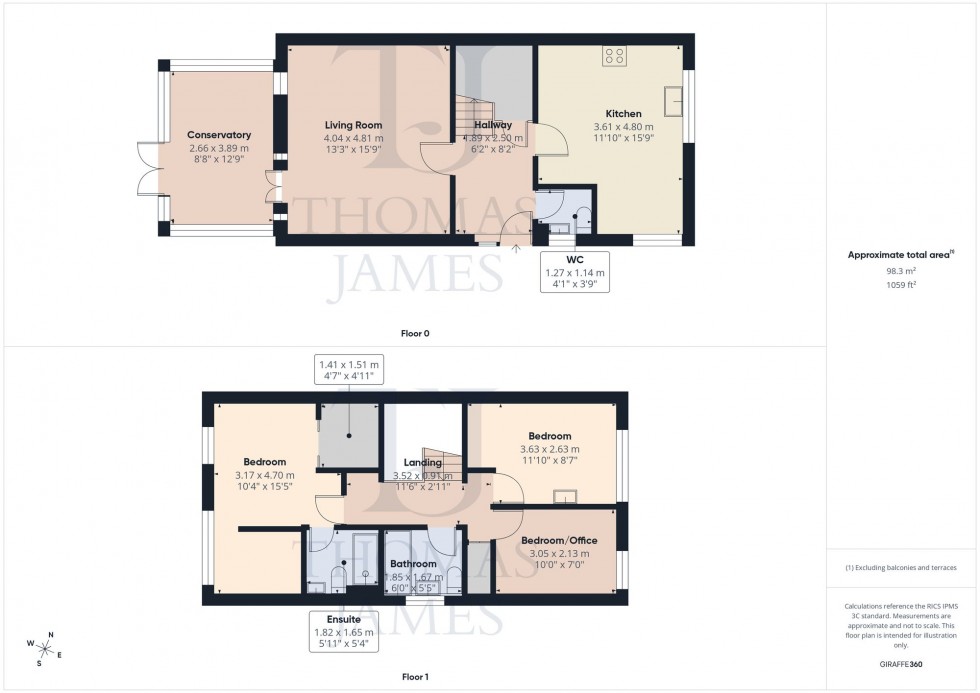 Floorplan for Hickling Way, Cotgrave, NG12
