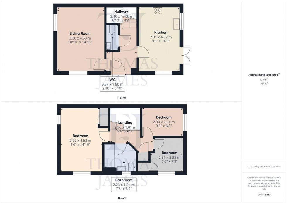 Floorplan for Hallam Drive, Radcliffe-On-Trent, NG12