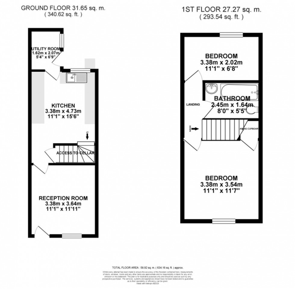 Floorplan for Gladstone Street, Nottingham, NG7
