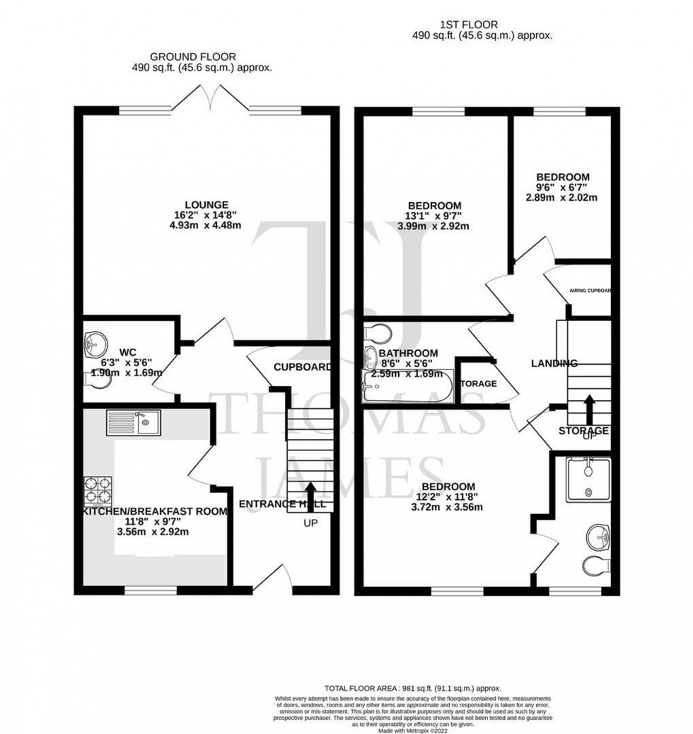 Floorplan for Maygreen Avenue, Cotgrave, NG12