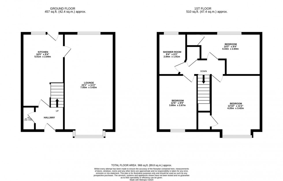 Floorplan for Waterdown Road, Clifton, Nottingham