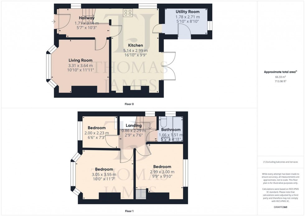 Floorplan for Salcombe Crescent, Ruddington, Nottingham