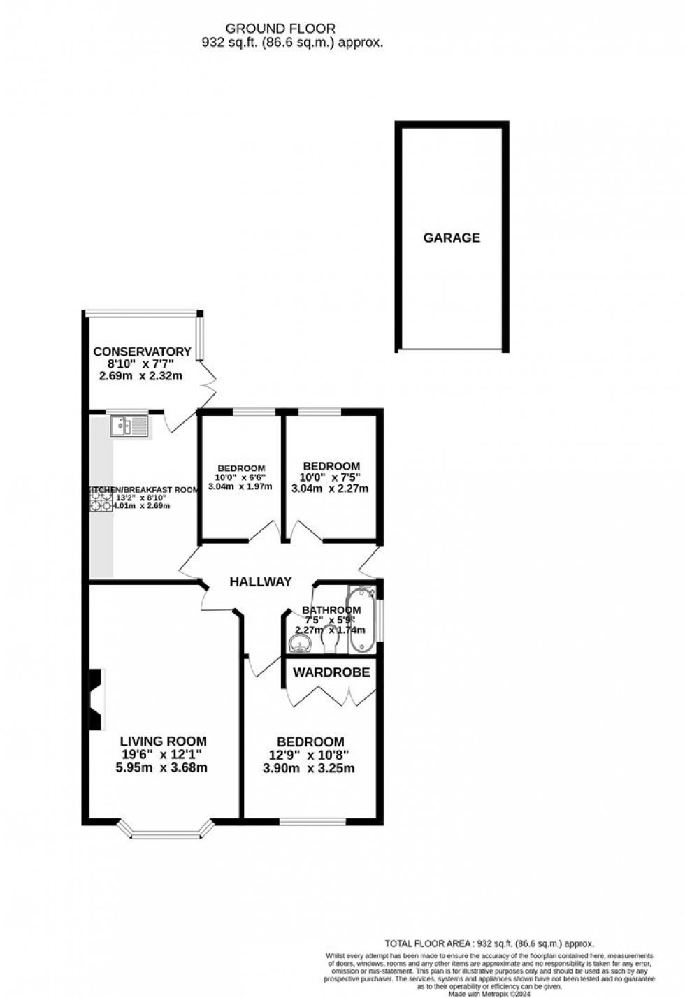 Floorplan for Morton Close, Radcliffe-On-Trent, Nottingham