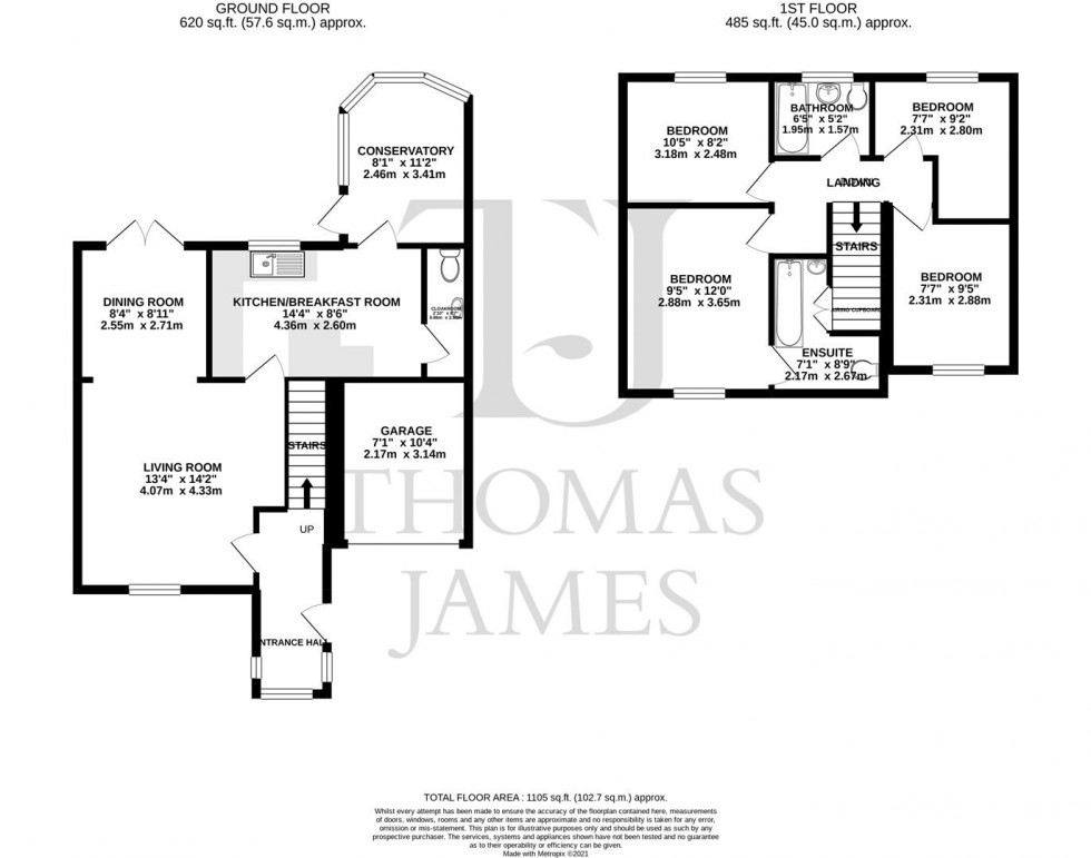 Floorplan for Pinfold Close, Cotgrave, Nottingham