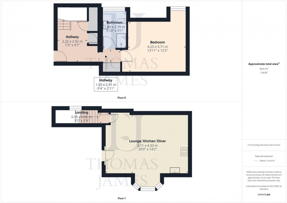 Floorplan for Oxford Heights, The Ropewalk, Nottingham