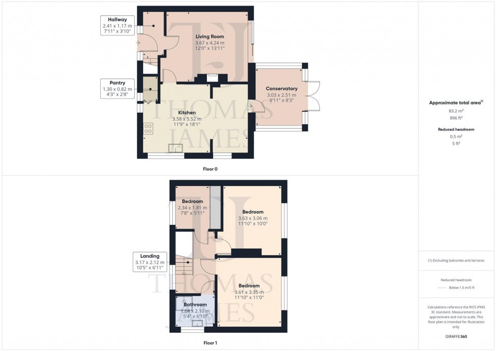 Floorplan for St. Marys Crescent, Ruddington, Nottingham