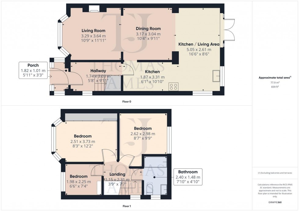 Floorplan for Abingdon Drive, Ruddington