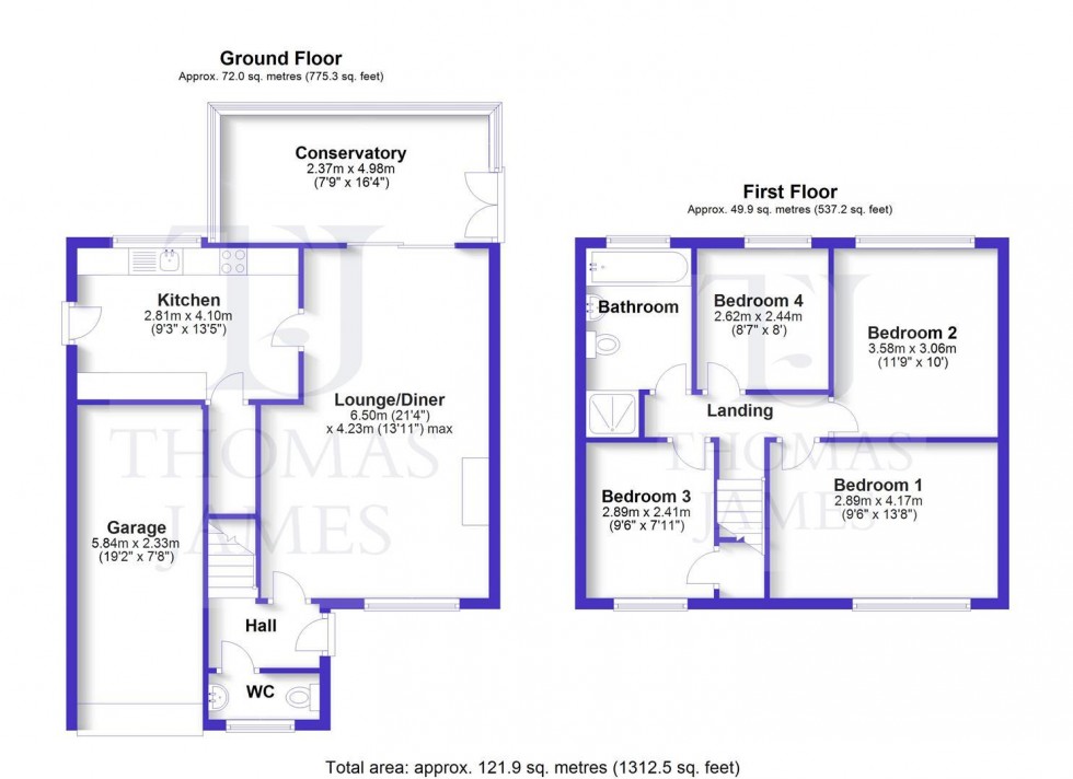 Floorplan for Ingleby Close, Cotgrave