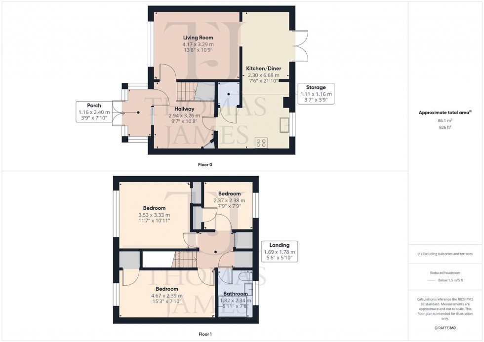 Floorplan for Barleylands, Ruddington, Nottingham