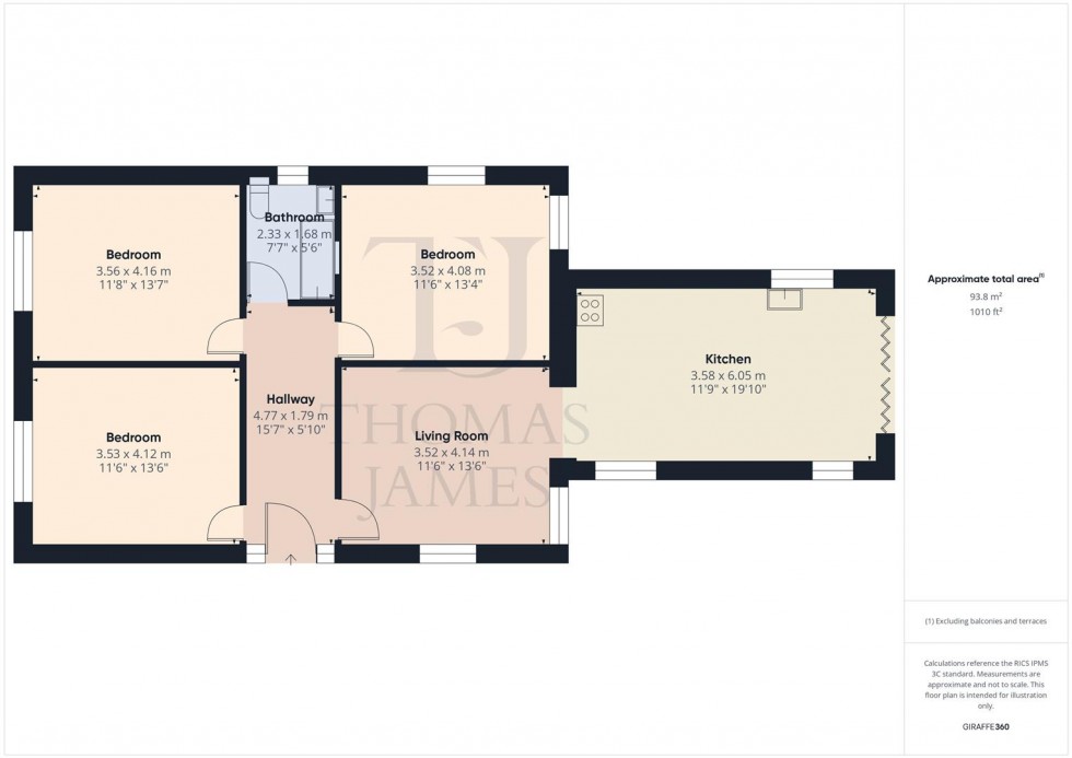 Floorplan for Paget Crescent, Ruddington, Nottingham
