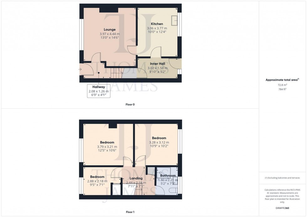 Floorplan for Bradley Walk, Clifton, Nottingham