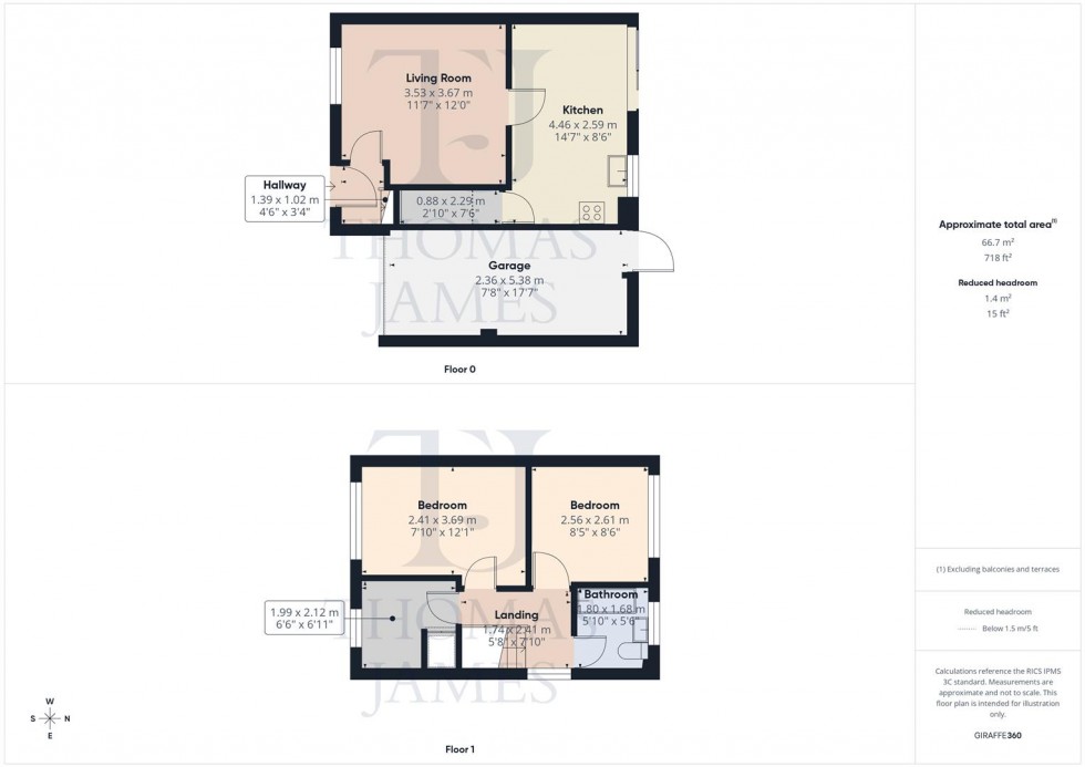 Floorplan for Saxon Way, Cotgrave, Nottingham