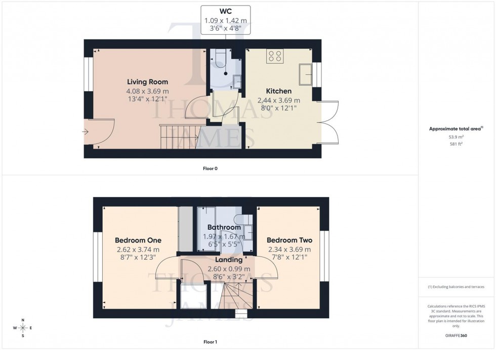 Floorplan for Hopkinson Close, Keyworth, Nottingham