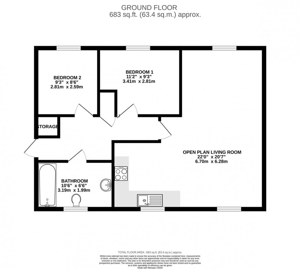 Floorplan for Thompson Court, Chilwell, Beeston, Nottingham
