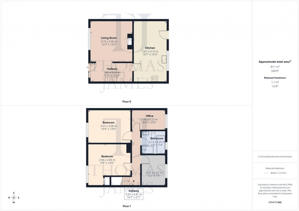 Floorplan for Whitelands, Cotgrave, Nottingham