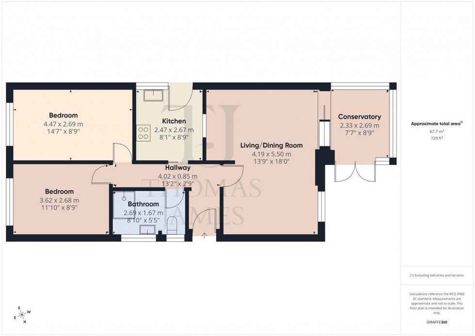 Floorplan for Fairham Close, Ruddington, Nottingham
