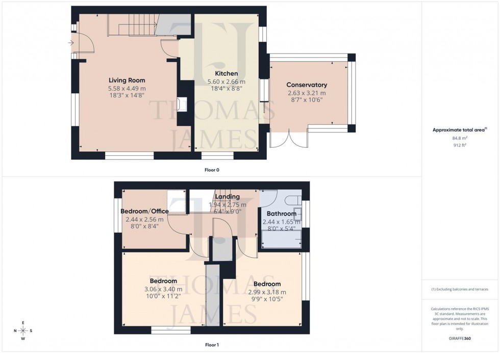 Floorplan for Whitelands, Cotgrave