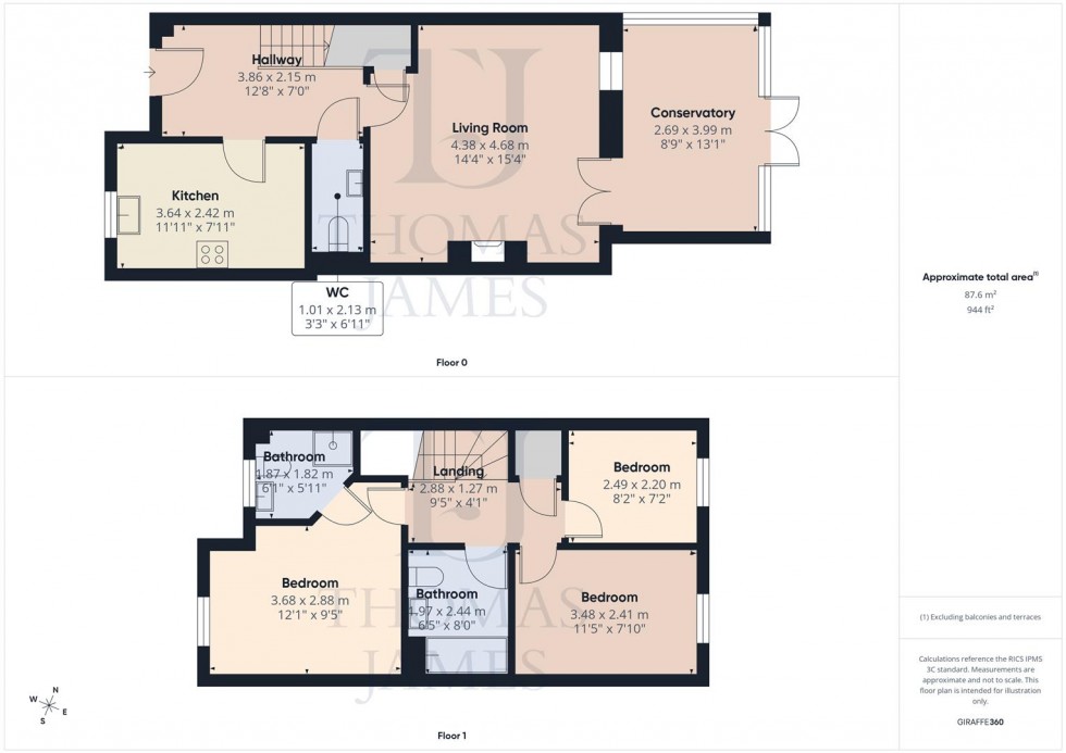 Floorplan for Bakers Close, Cotgrave, Nottingham