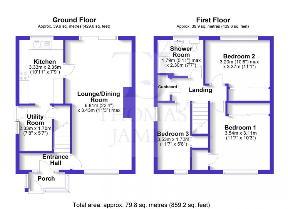 Floorplan for Listowel Crescent, Clifton, Nottingham