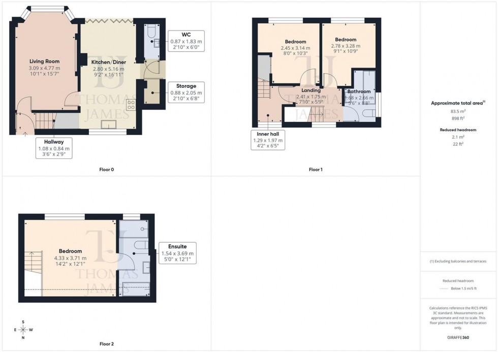 Floorplan for St. Marys Crescent, Ruddington, NG11