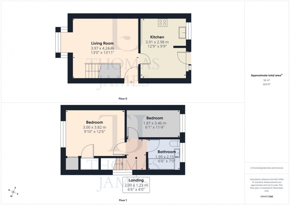 Floorplan for Saxon Way, Cotgrave, NG12