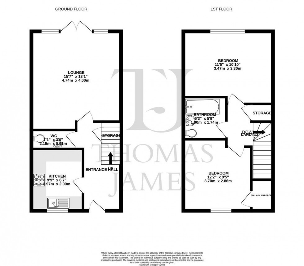 Floorplan for Rowan Close, Cotgrave, NG12