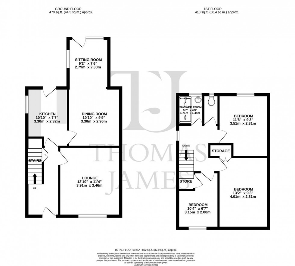 Floorplan for Kendal Road, Cropwell Bishop, NG12