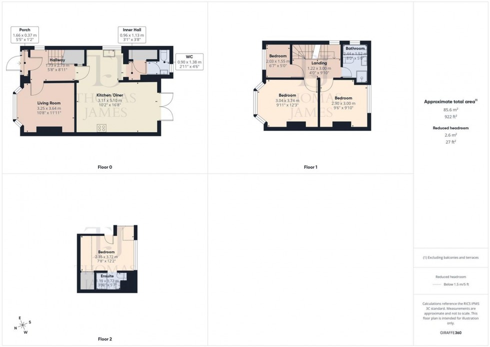 Floorplan for Salcombe Crescent, Ruddington, NG11