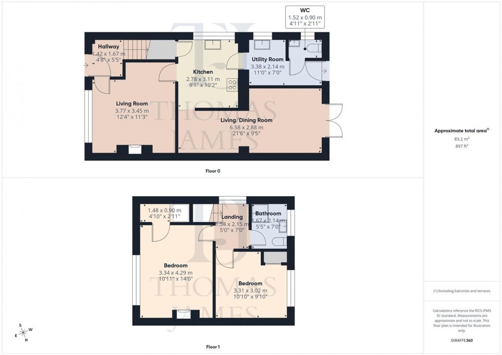 Floorplan for St. Marys Crescent, Ruddington, NG11