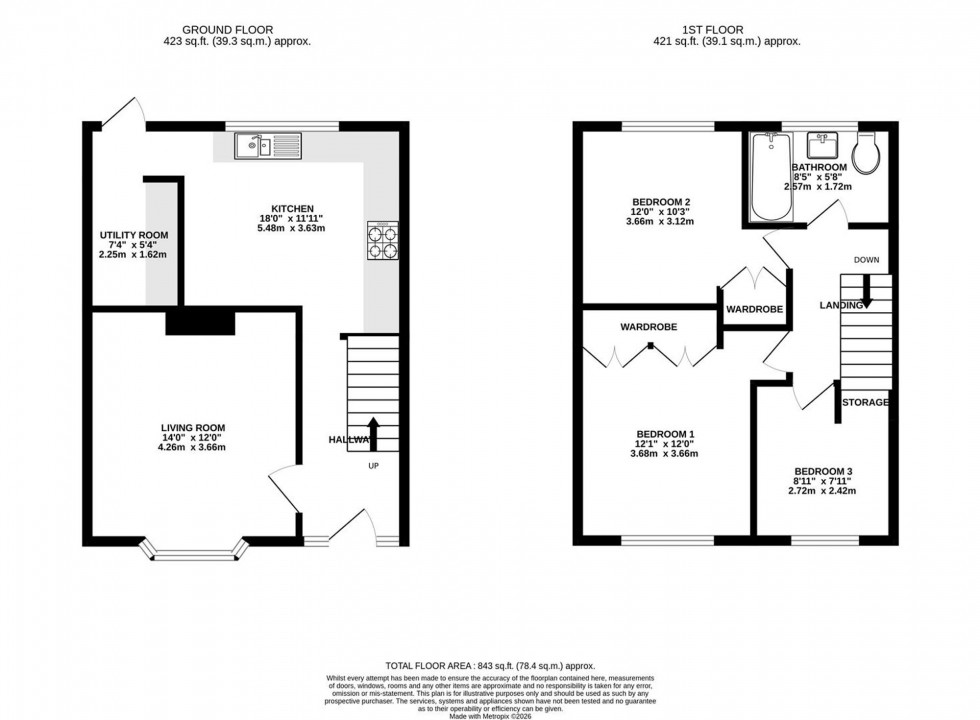 Floorplan for Flaxendale, Cotgrave, NG12