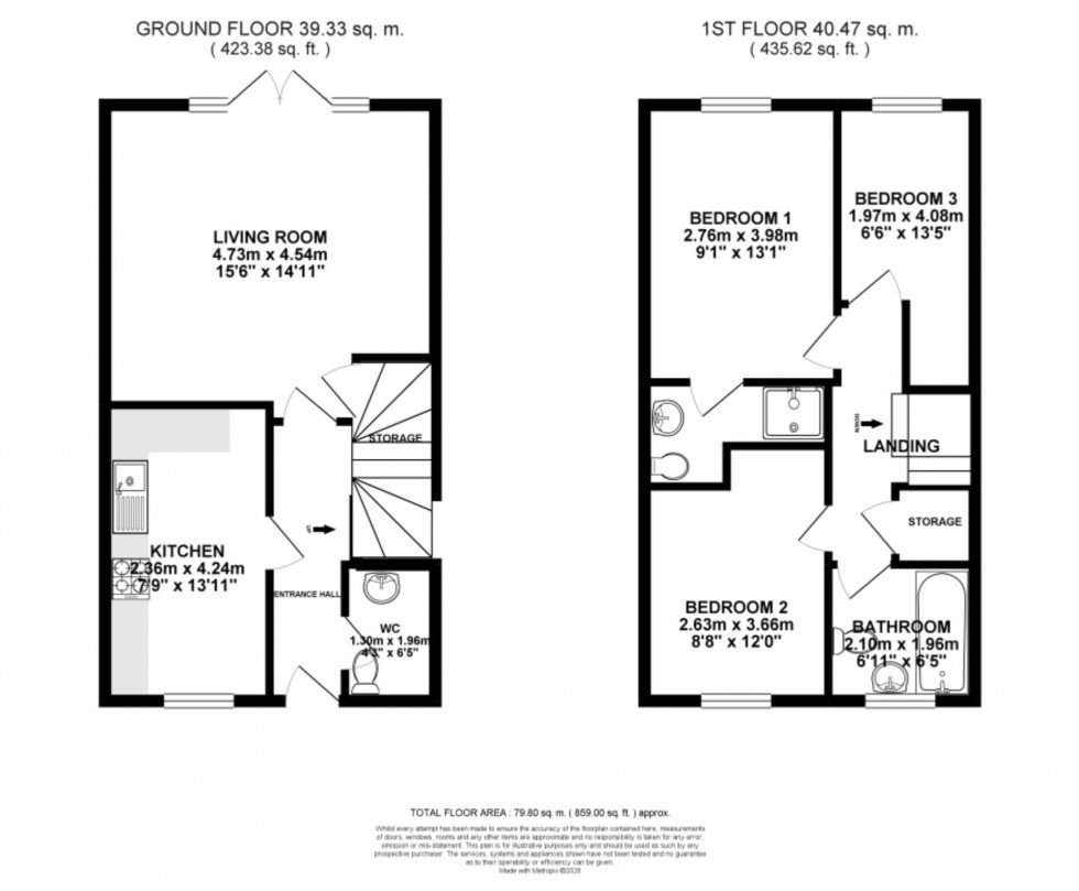 Floorplan for Readwald Drive, Rainworth, NG21