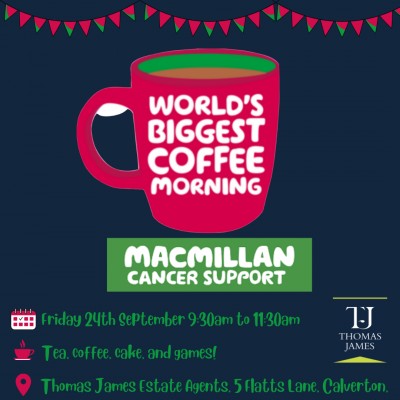 Macmillan Coffee Morning At Calverton - September 24th!