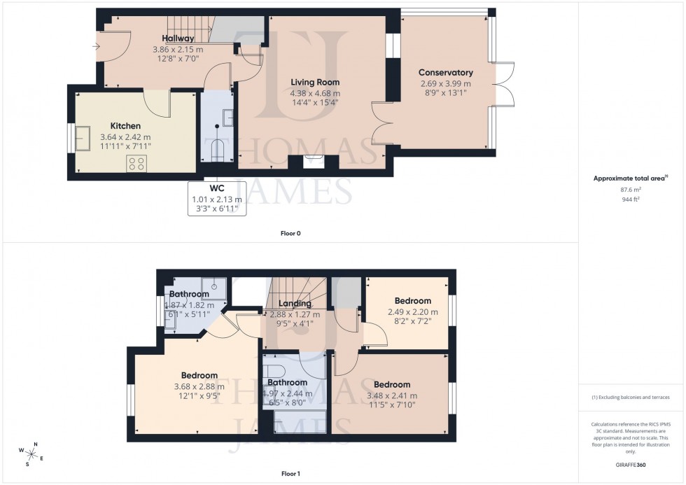 Floorplan for Bakers Close, Cotgrave, NG12